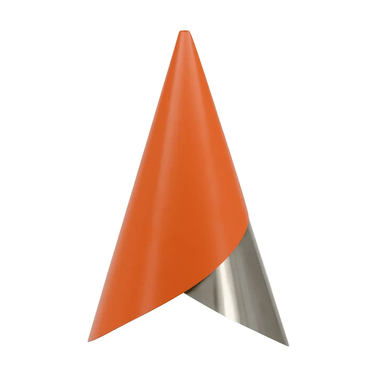 Abat-jour en aluminium argenté et orange Cornet - Umage