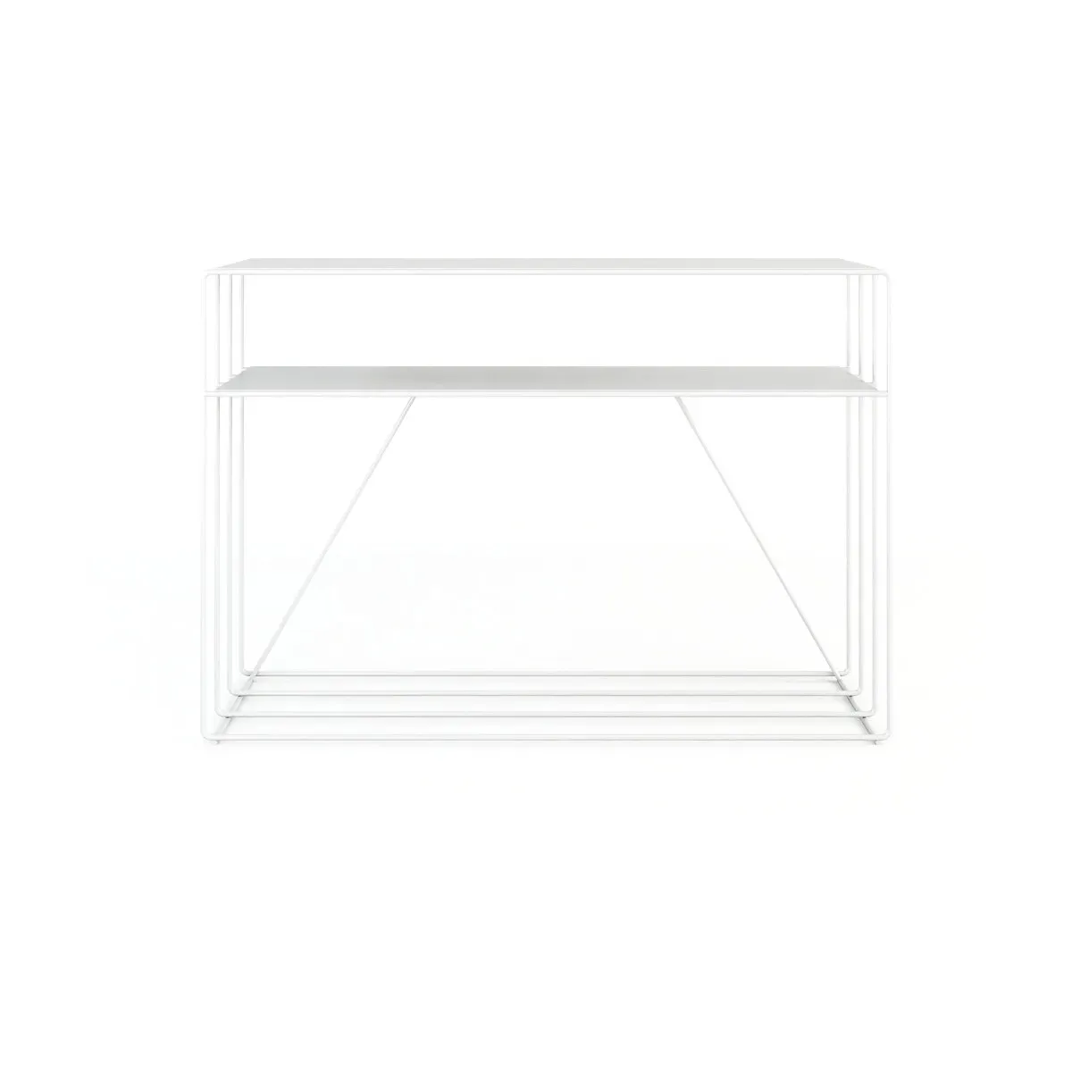 Table console en acier blanc 125x30x86cm Ria - Metallbude