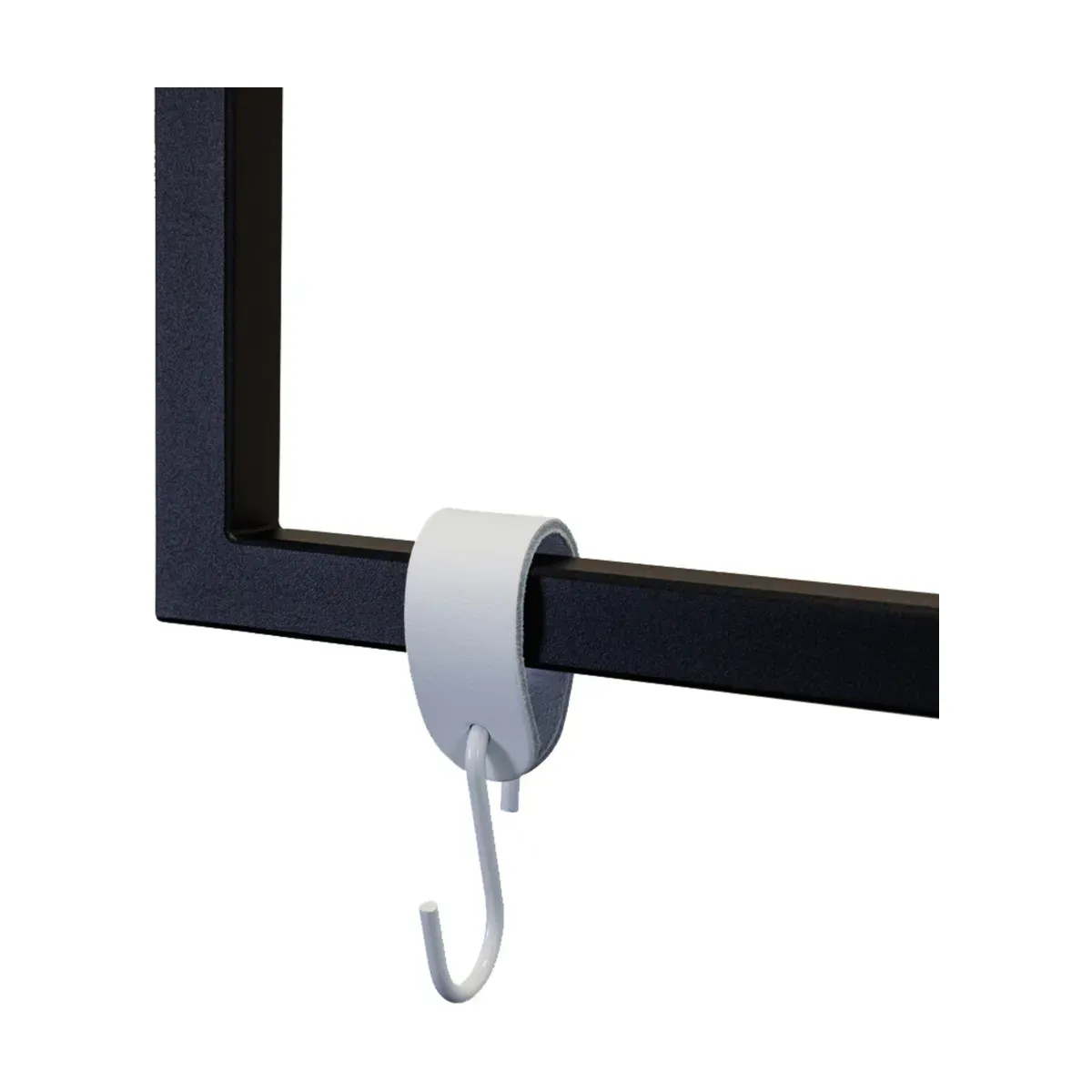 6 crochets en cuir blanc et acier blanc 10x5x2,5cm - Metallbude