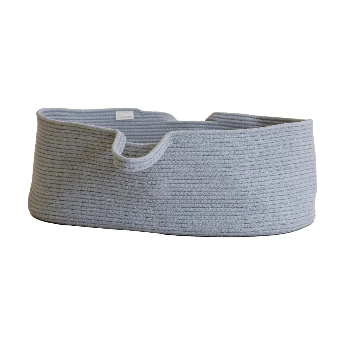 Panier de berceau en coton bio gris 70x40x25cm Moïse - Metallbude