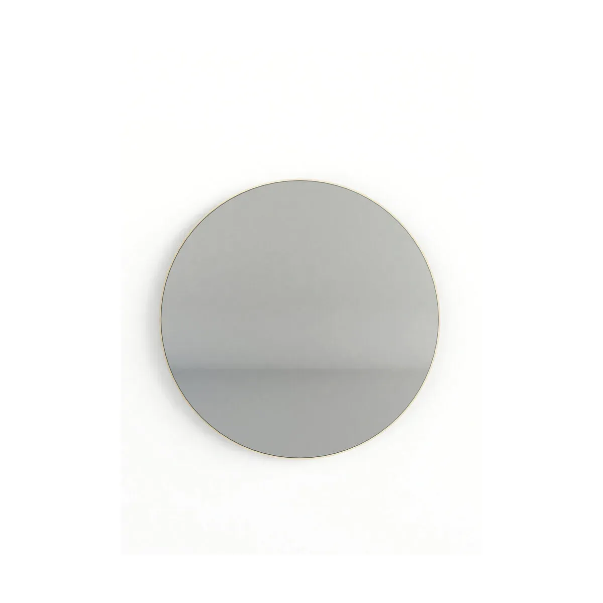 Miroir rond en acier beige cashew 49cm Rivo - Metallbude