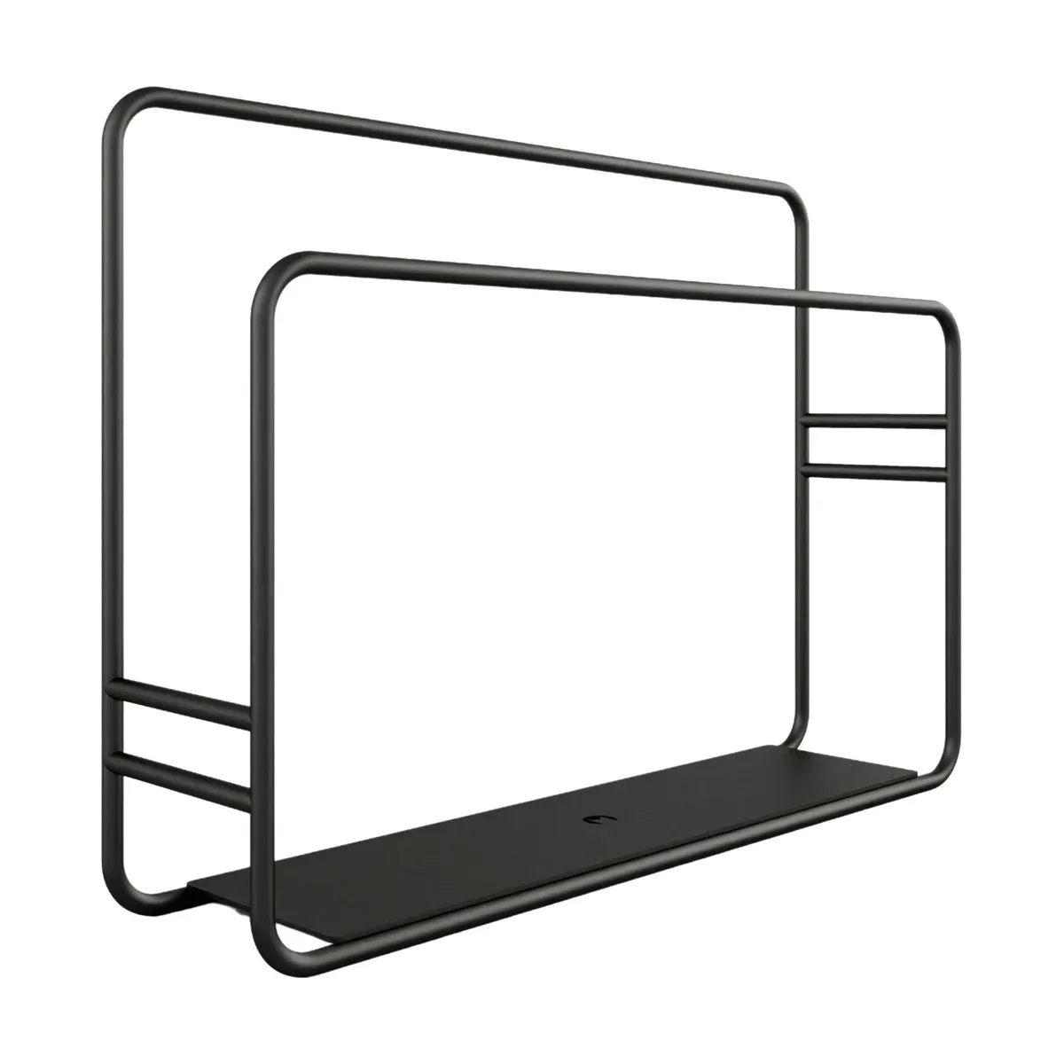 Porte-serviette de cuisine en acier noir 32x7,5x23cm Nia - Metallbude