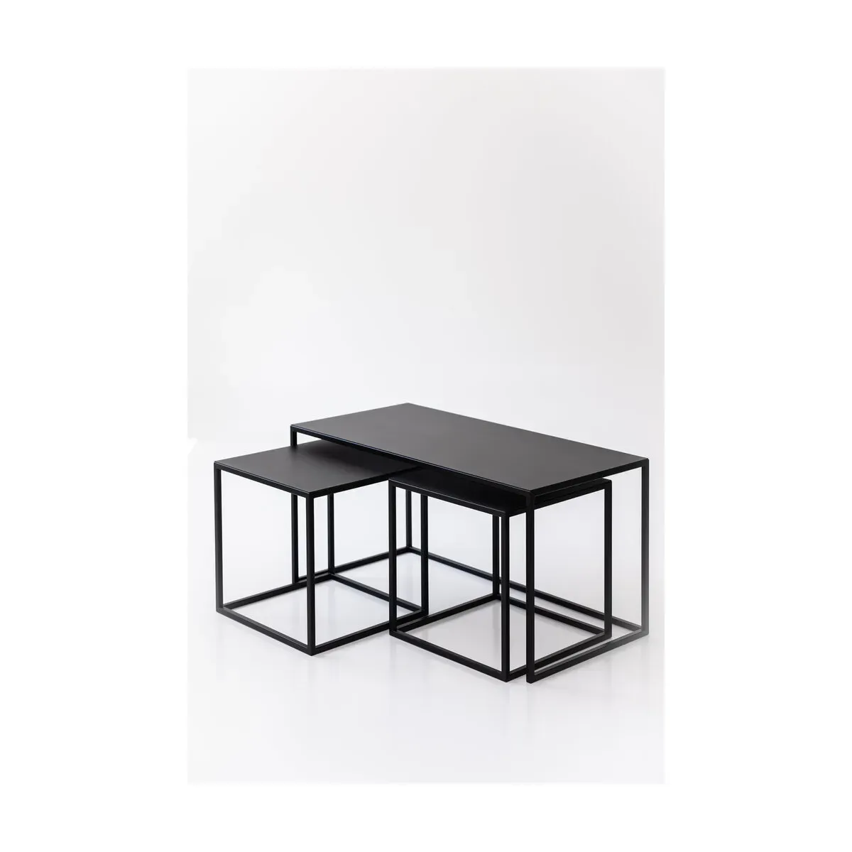 Table gigogne en acier noir 45x90cm Tre Semina X - Metallbude