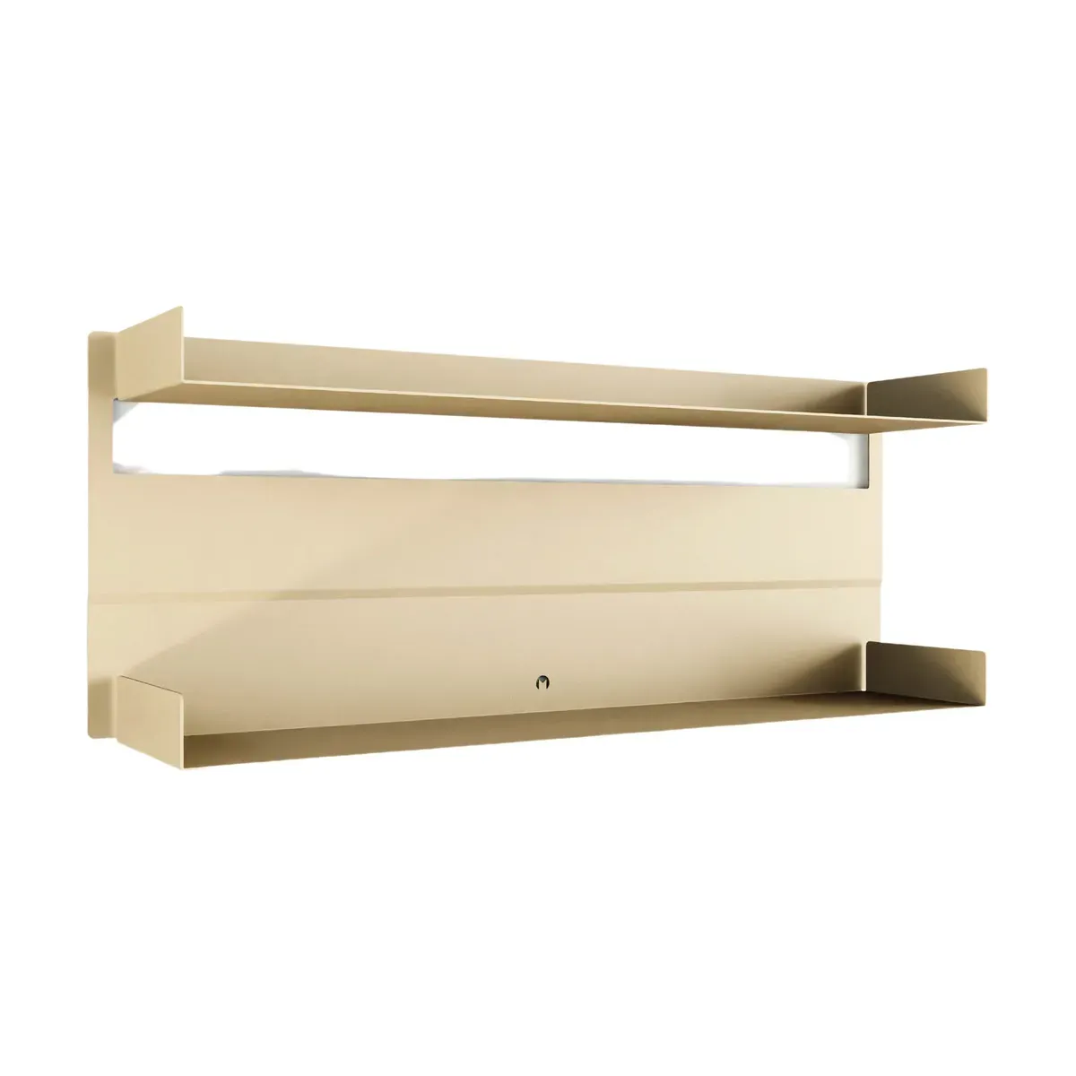 2 étagères murales en acier beige cashew 30x76x15cm Aris - Metallbude