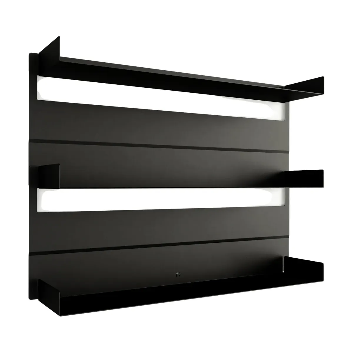 3 étagères murales en acier noir 55x76x15cm Aris - Metallbude