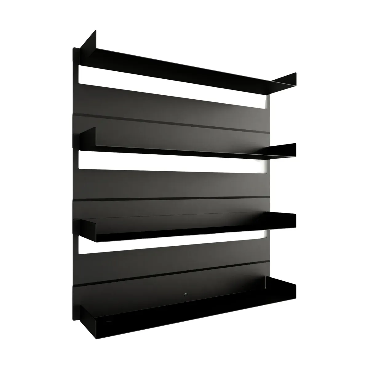 4 étagères murales en acier noir 80x76x15cm Aris - Metallbude