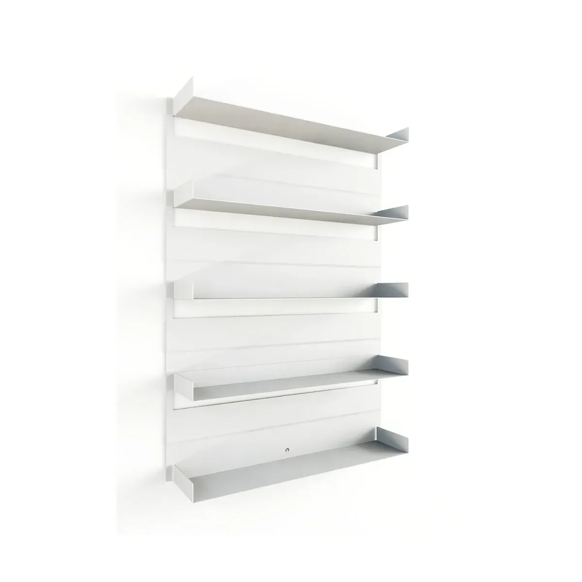 5 étagères murales en acier blanc 105x76x15cm Aris - Metallbude