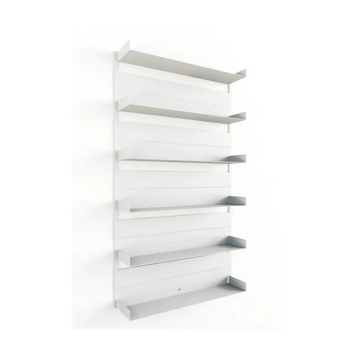 6 étagères murales en acier blanc 130x76x15cm Aris - Metallbude