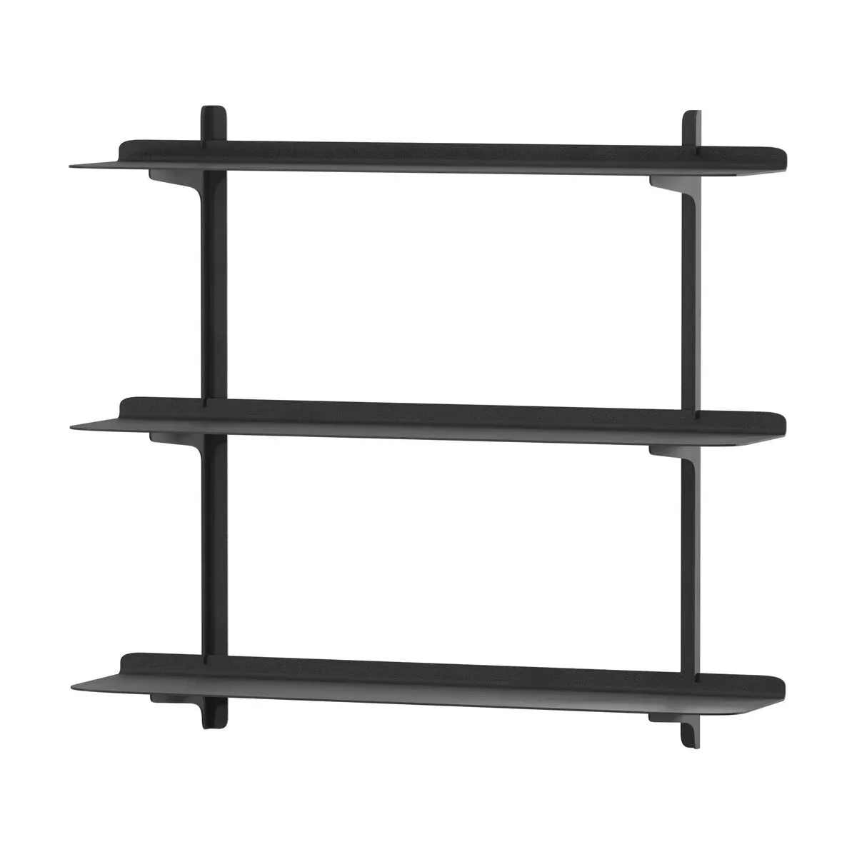 3 étagères murales en acier noir 60,6x68x17,2cm Linara - Metallbude