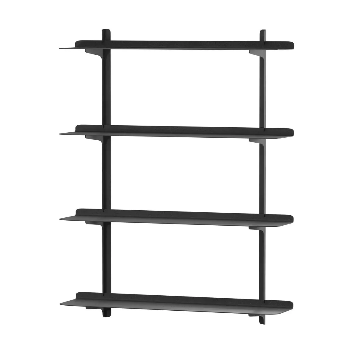 4 étagères murales en acier noir 85,6x68x17,2cm Linara - Metallbude