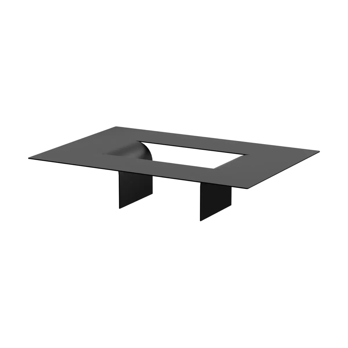 Table basse en acier noir 26x115x80cm Cut - Metallbude