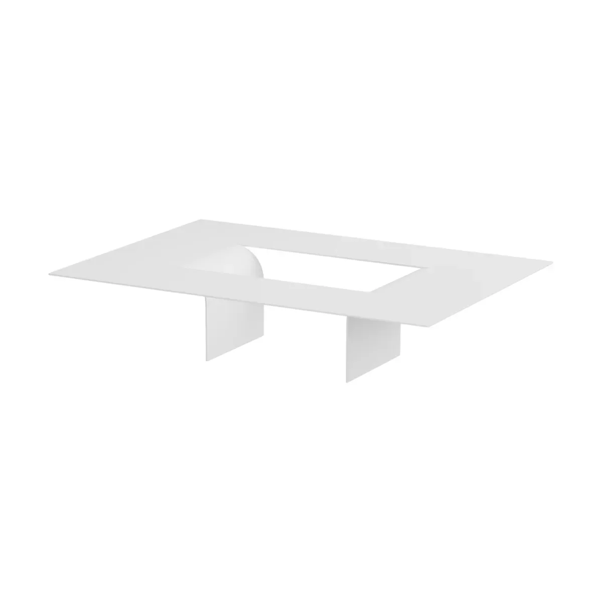 Table basse en acier blanc 26x115x80cm Cut - Metallbude