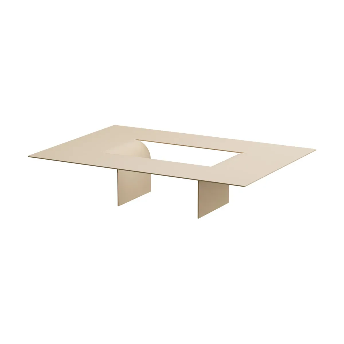 Table basse en acier beige cashew 26x115x80cm Cut - Metallbude
