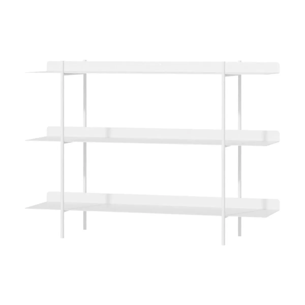 3 étagères à poser en acier blanc 85x33cm Tharon - Metallbude