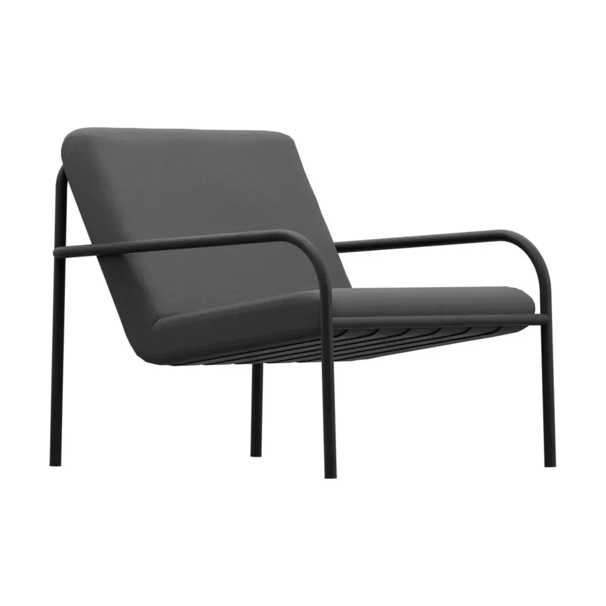 Fauteuil de jardin en acier noir et assise graphite 70cm Diego - Metallbude