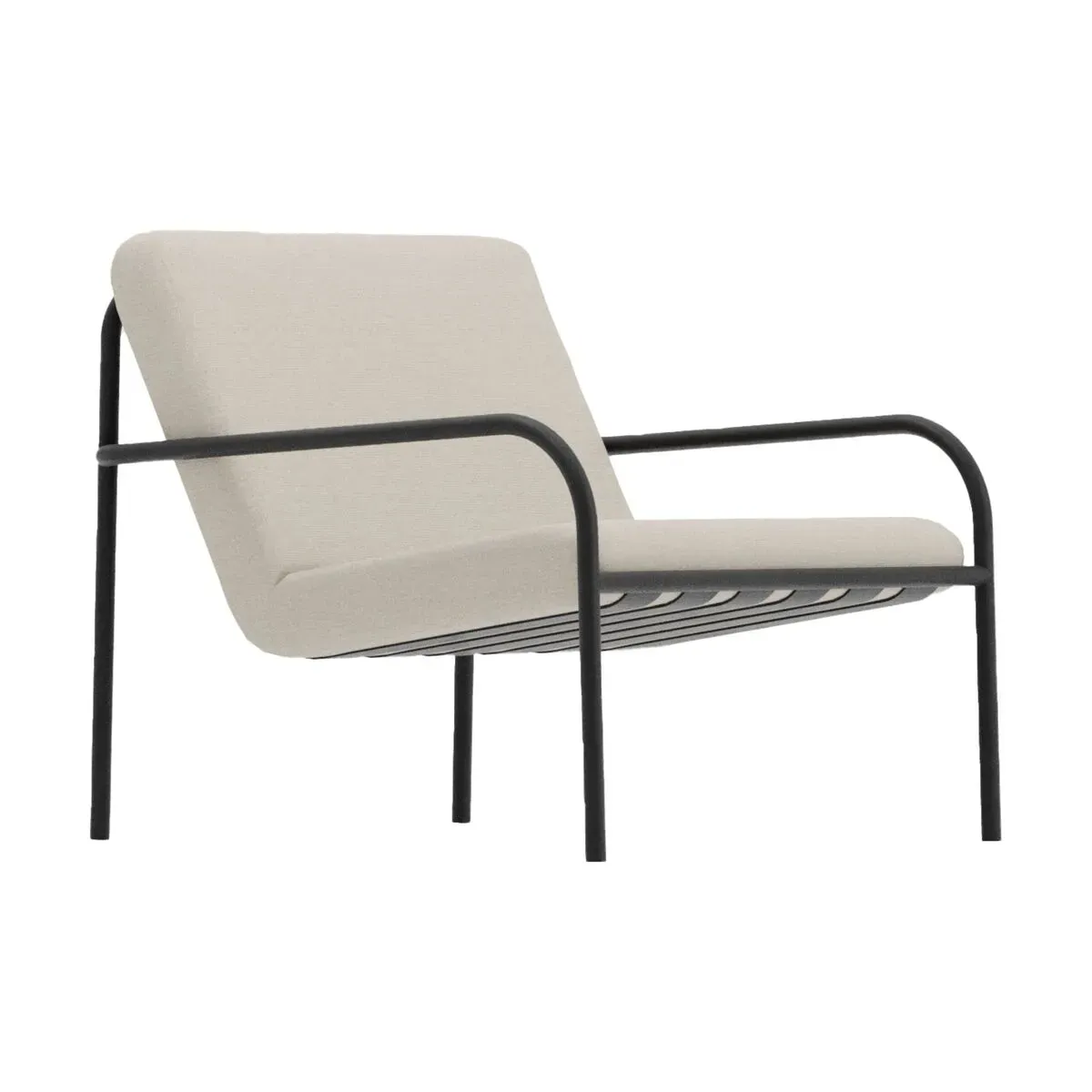 Fauteuil de jardin en acier noir et assise sable 70cm Diego - Metallbude