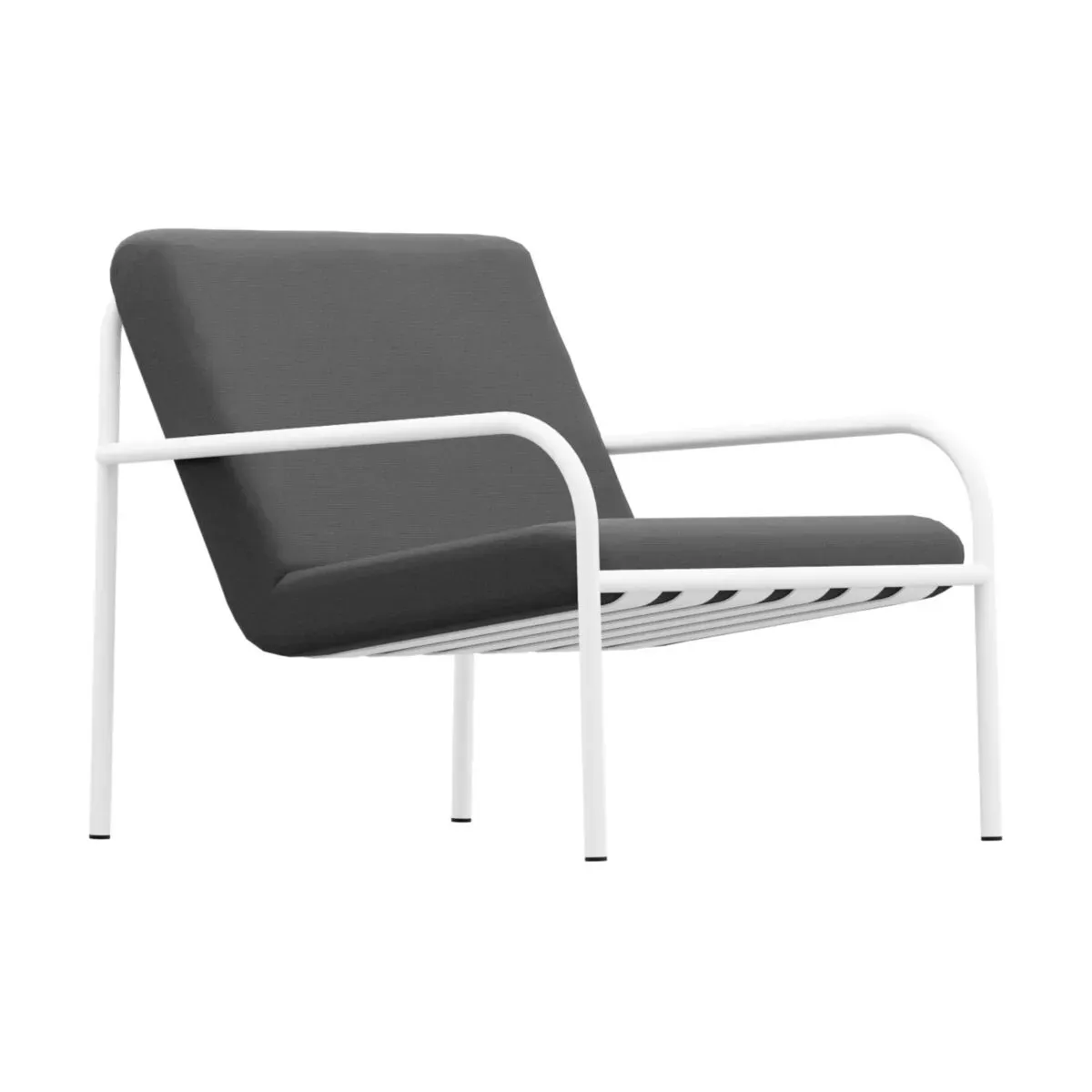 Fauteuil de jardin en acier blanc et assise graphite 70cm Diego - Metallbude