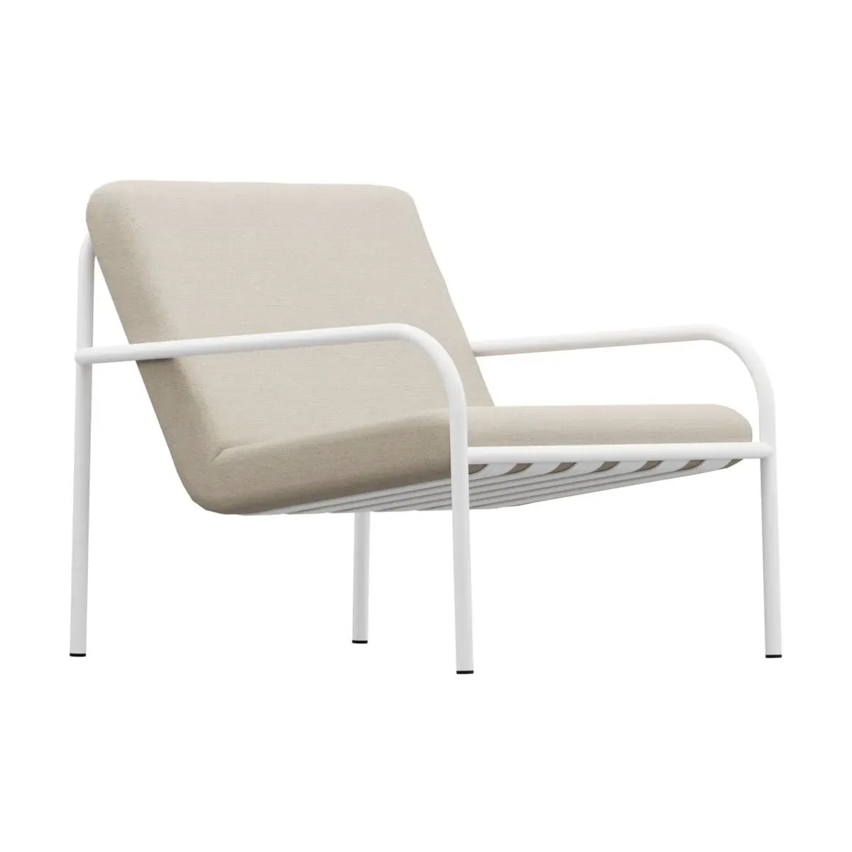 Fauteuil de jardin en acier blanc et assise sable 70cm Diego - Metallbude