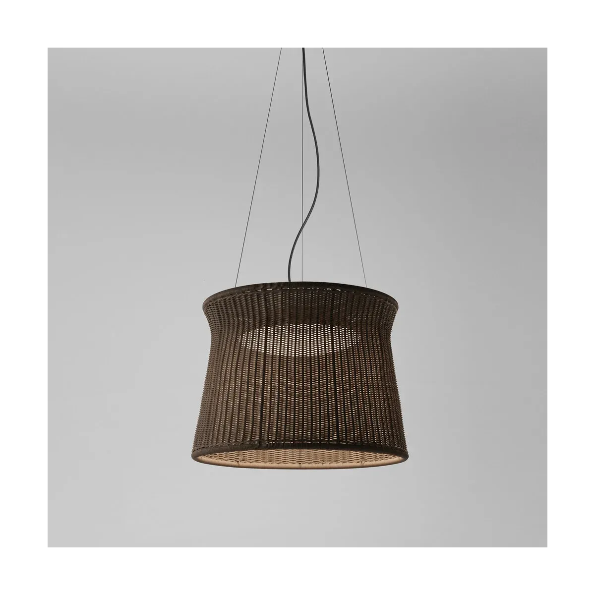Suspension d'extérieur dali dimmable en aluminium et fibres synthétiques marron 60cm
