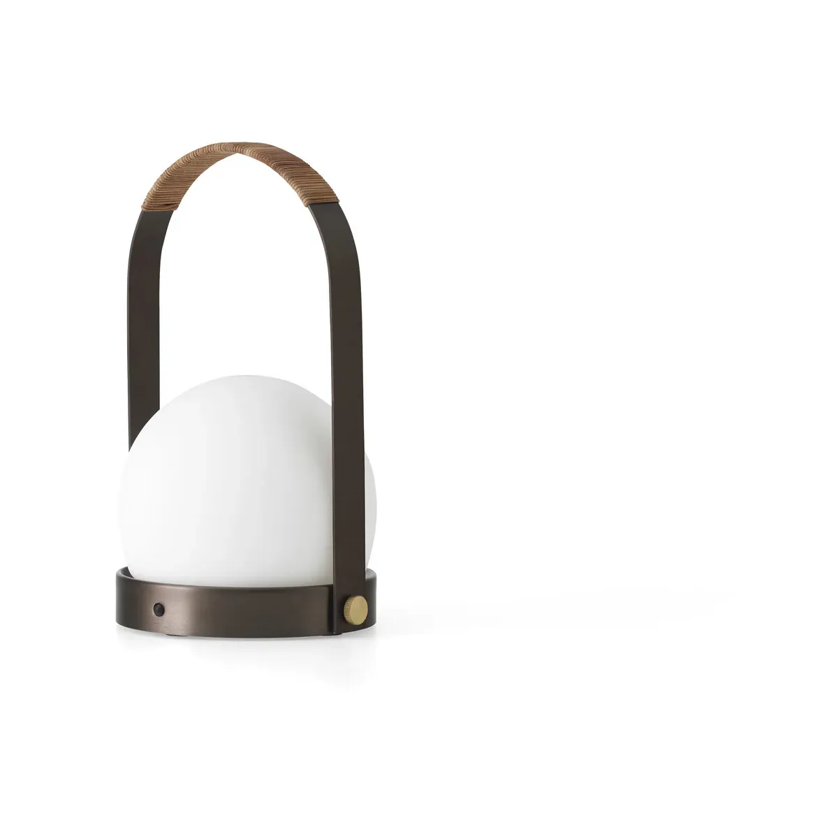 Lampe de table portable en verre et aluminium bronze 13,5x24,5cm Carrie - Audo