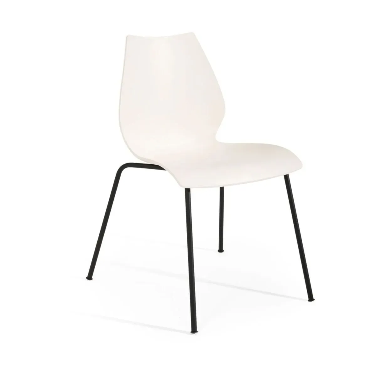 Chaise blanche zinc avec structure aluminium peint noir 77cm Maui Modèle d'exposition