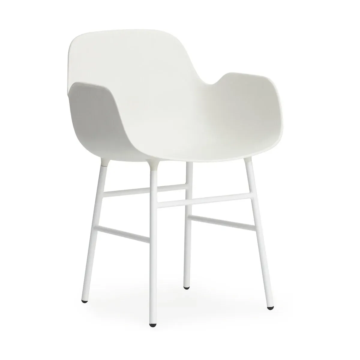 Chaise avec accoudoirs en acier et pp blanc Form - Normann Copenhagen
