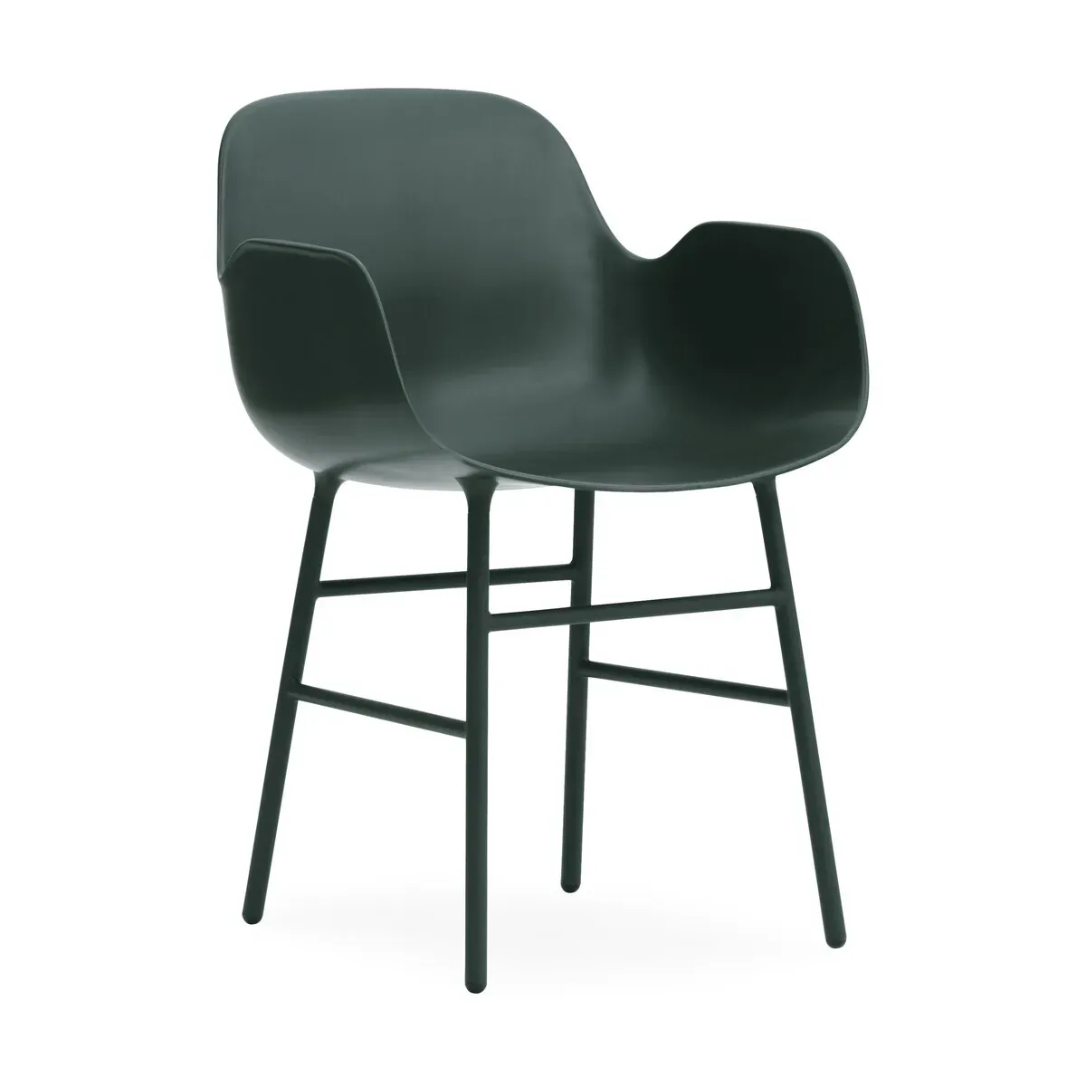 Chaise avec accoudoirs en acier et pp vert Form - Normann Copenhagen
