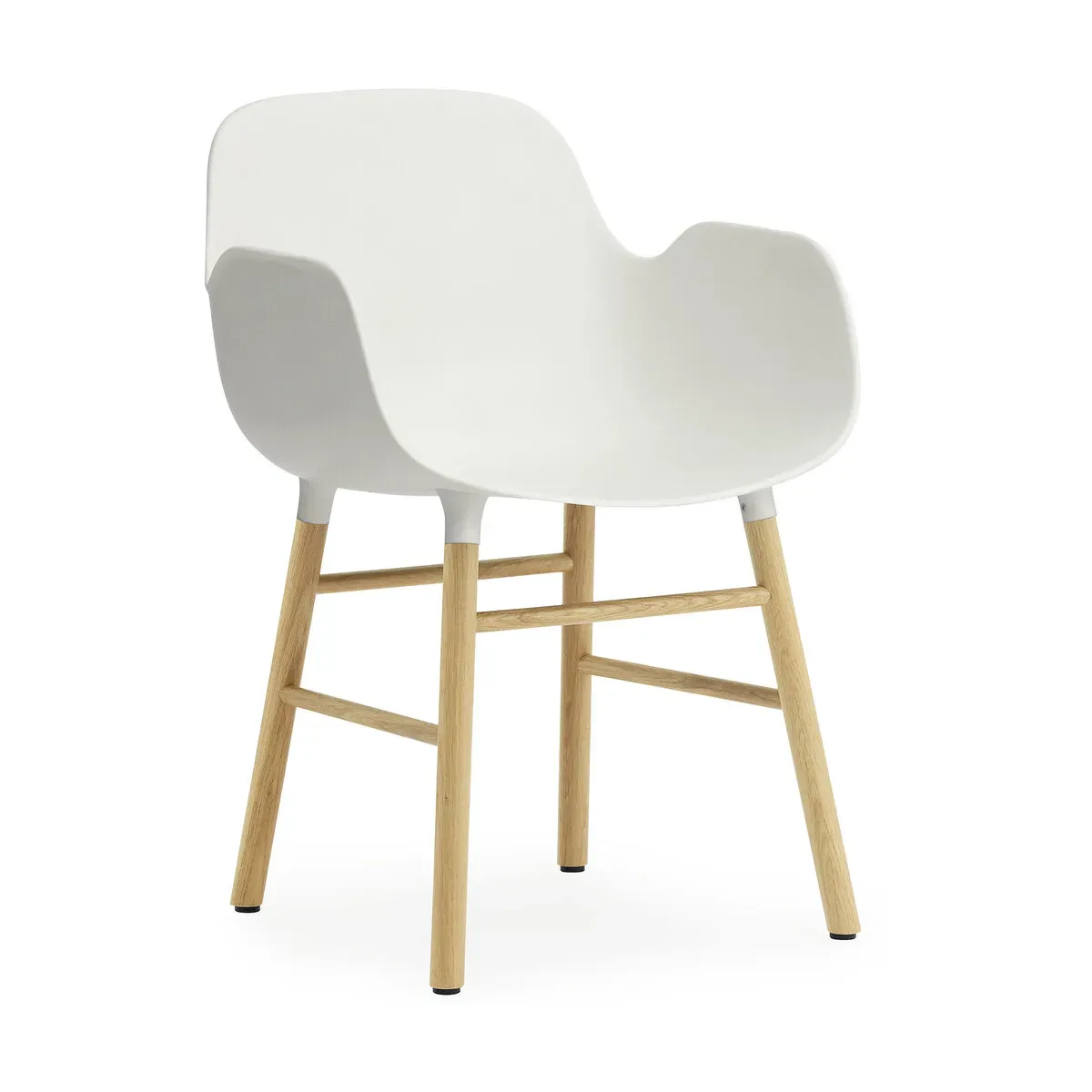 Chaise avec accoudoirs en chêne naturel et pp blanc Form - Normann Copenhagen