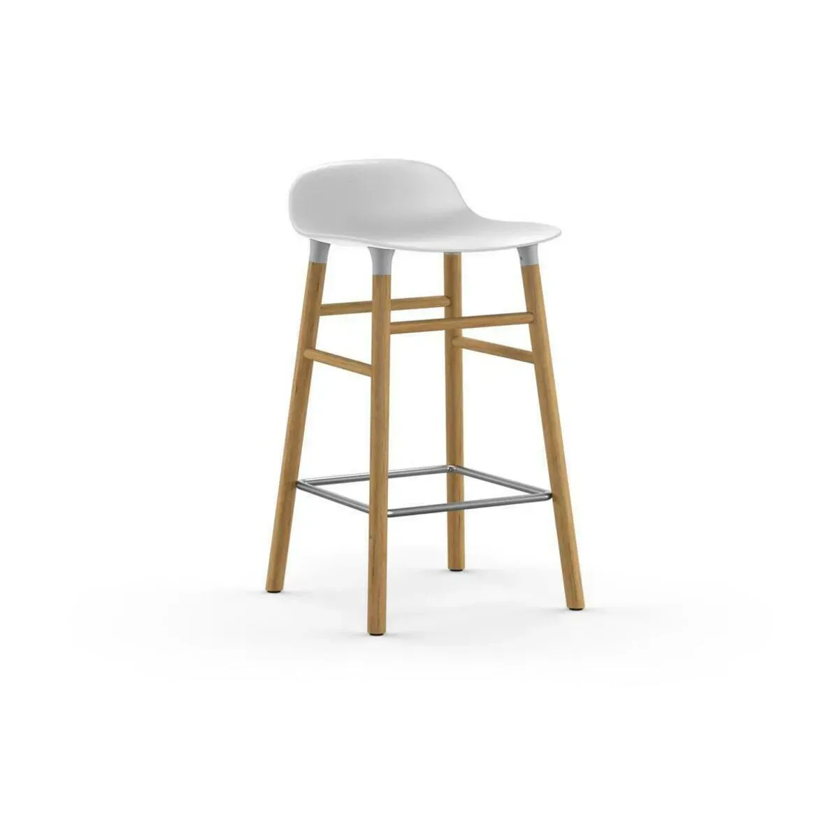 Tabouret de bar en chêne naturel et pp blanc 65 cm Form - Normann Copenhagen