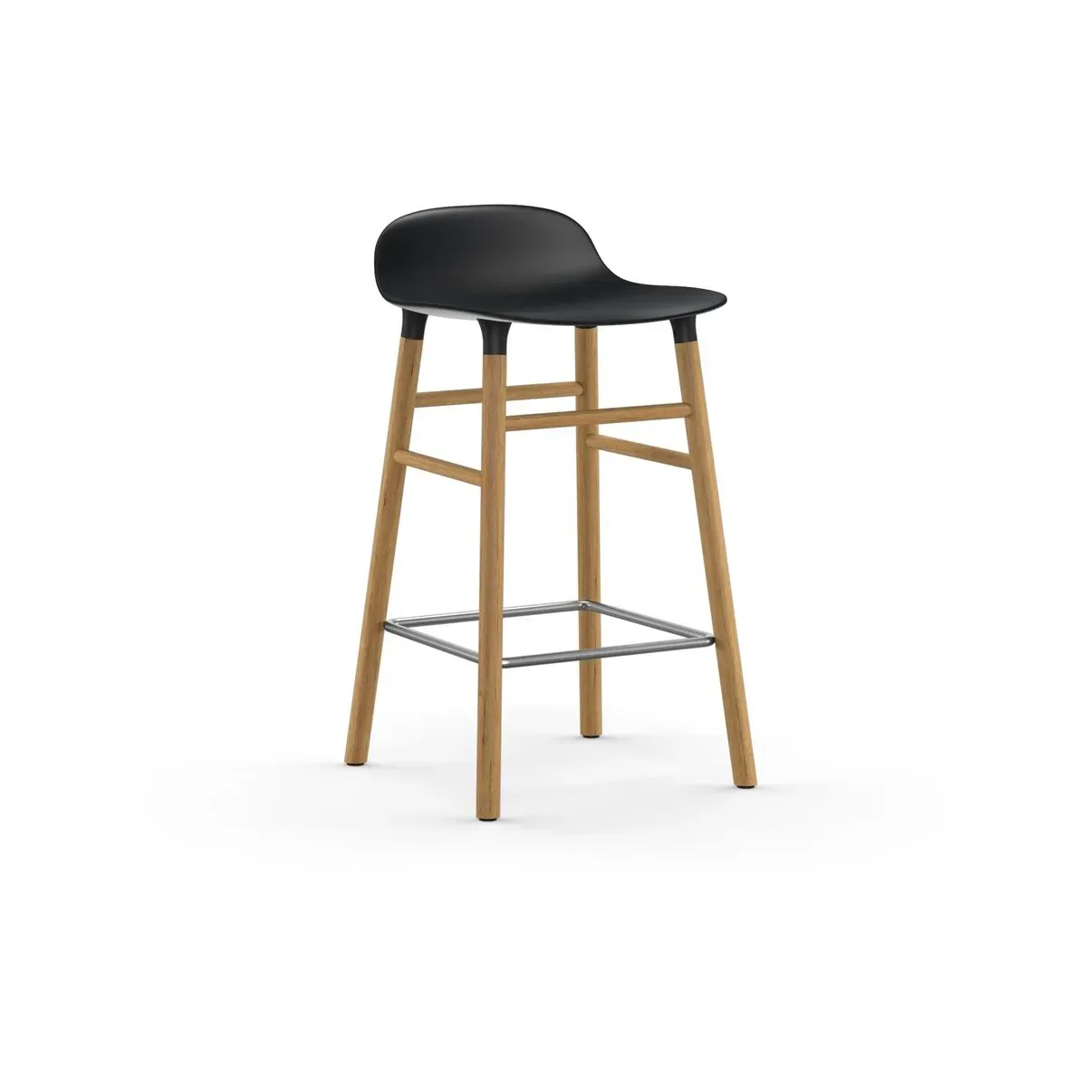 Tabouret de bar en chêne naturel et pp noir 65 cm Form - Normann Copenhagen