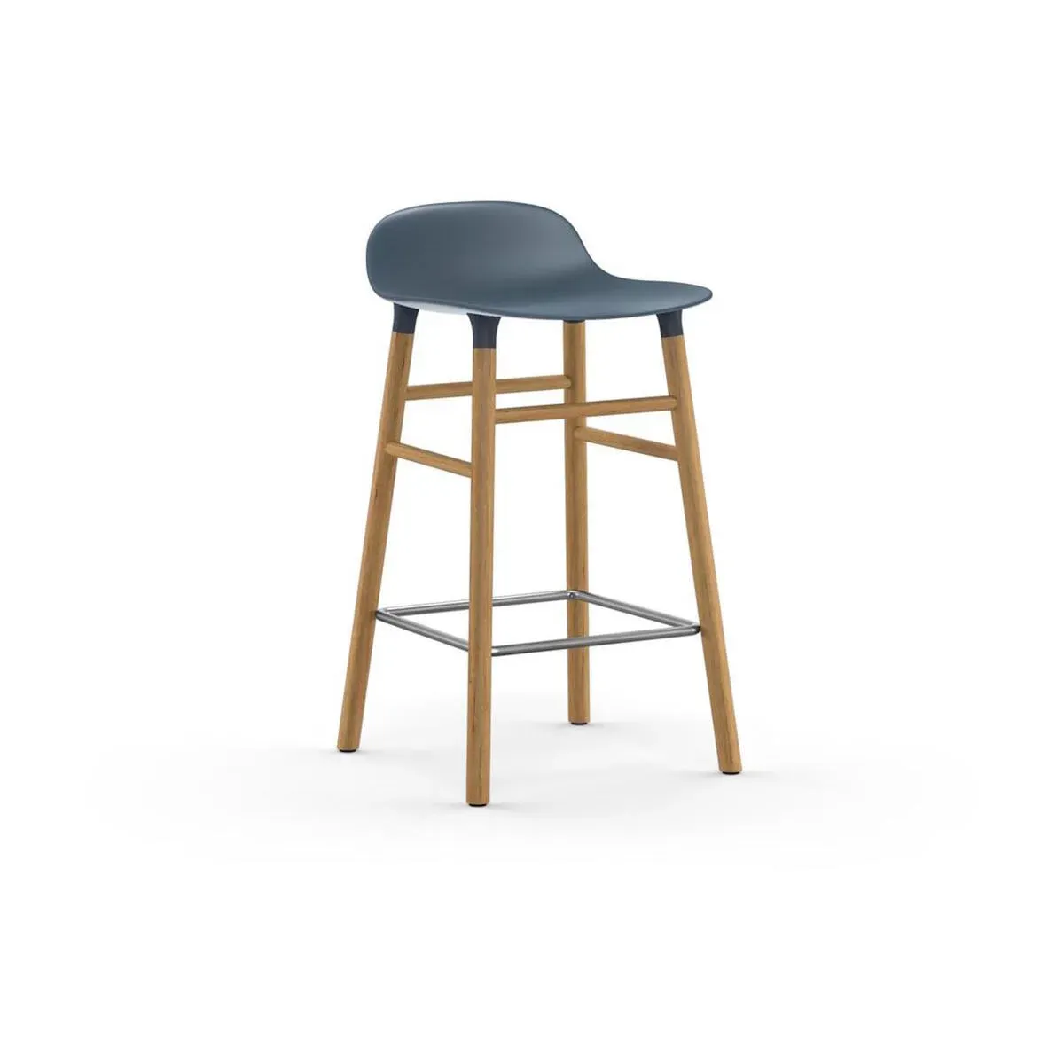 Tabouret de bar en chêne naturel et pp bleu 65 cm Form - Normann Copenhagen