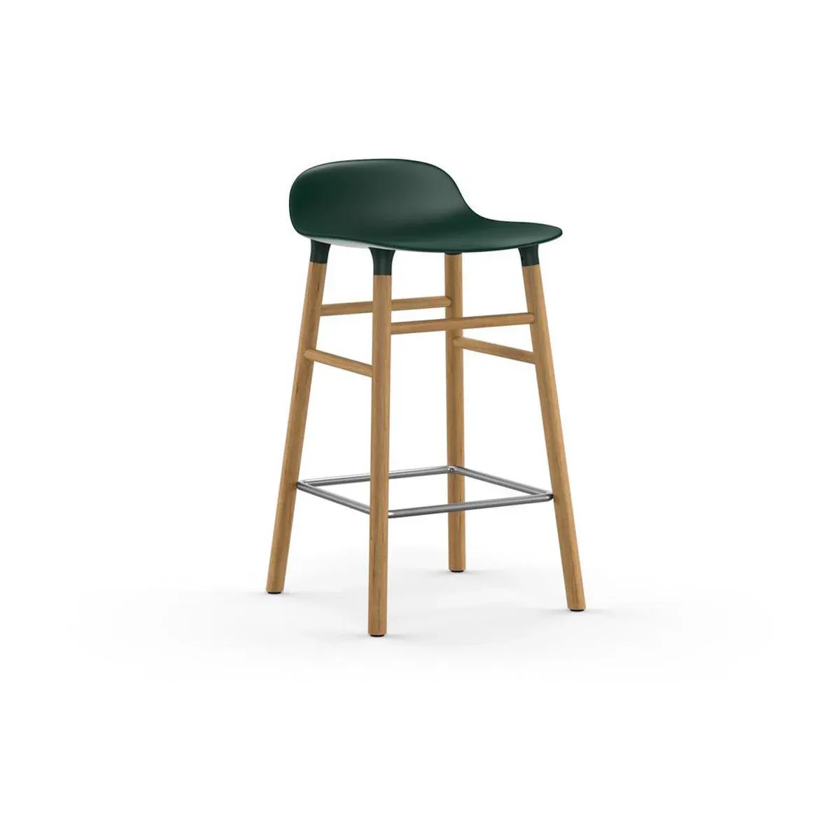 Tabouret de bar en chêne naturel et pp vert 65 cm Form - Normann Copenhagen