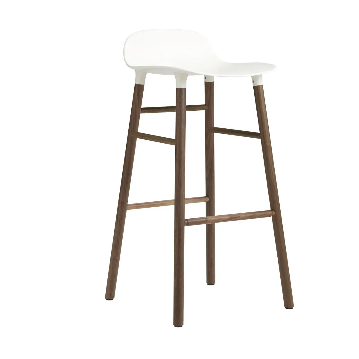 Tabouret de bar en noyer naturel et pp blanc 65 cm Form - Normann Copenhagen