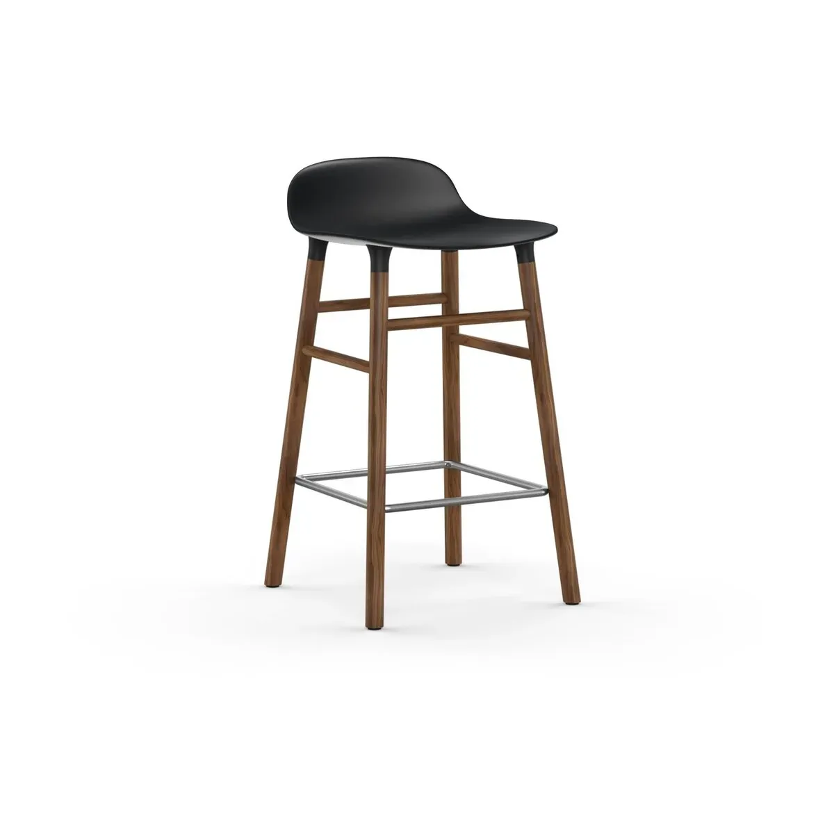 Tabouret de bar en noyer naturel et pp noir 65 cm Form - Normann Copenhagen