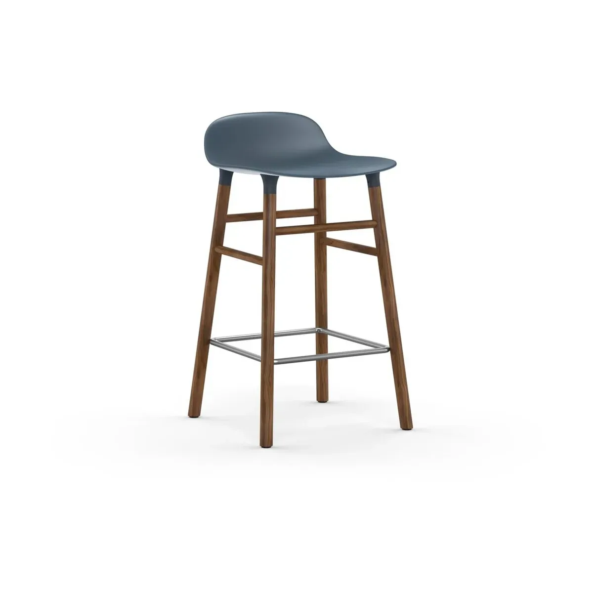 Tabouret de bar en noyer naturel et pp bleu 65 cm Form - Normann Copenhagen