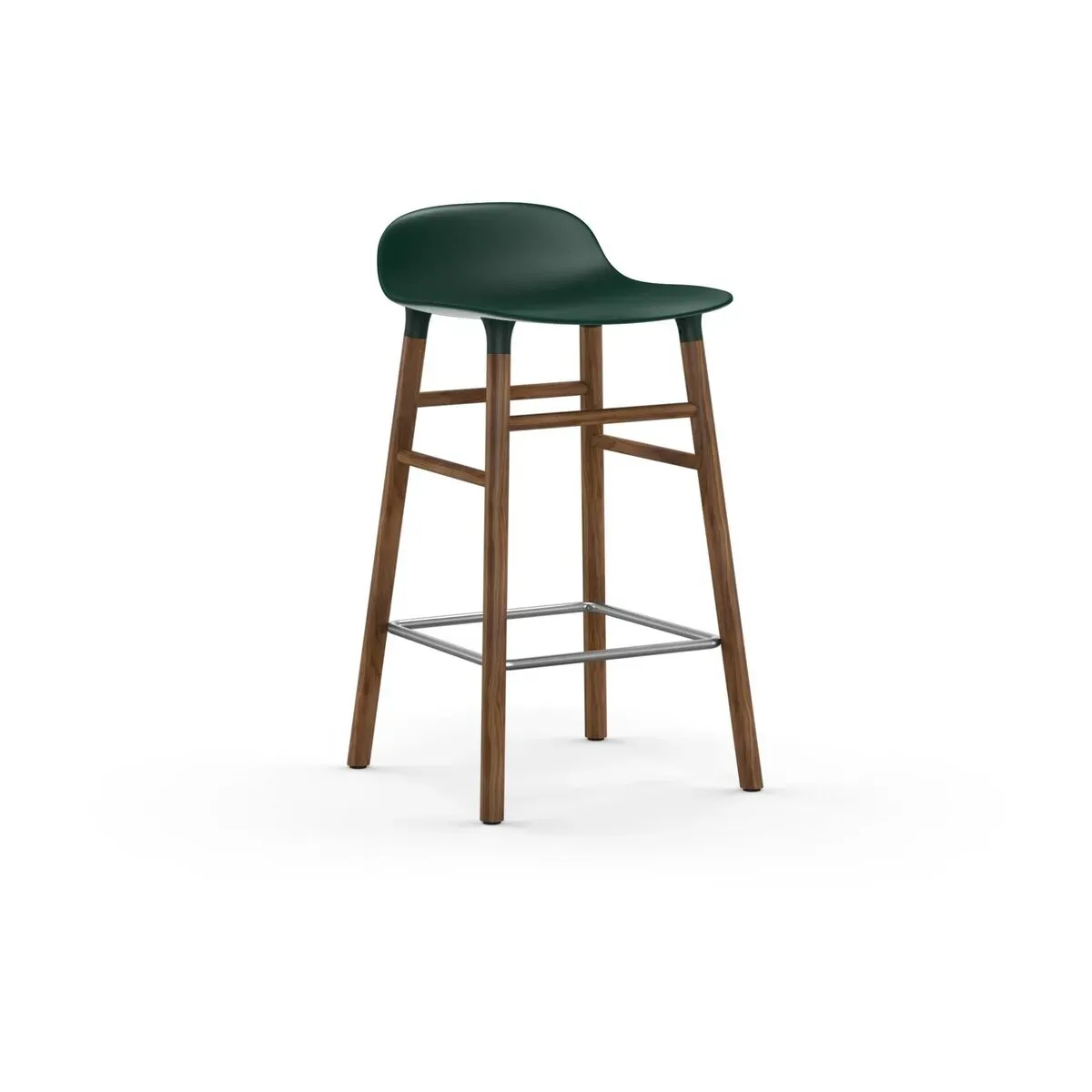 Tabouret de bar en noyer naturel et pp vert 65 cm Form - Normann Copenhagen