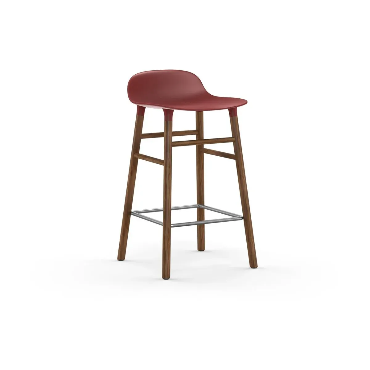 Tabouret de bar en noyer naturel et pp rouge 65 cm Form - Normann Copenhagen
