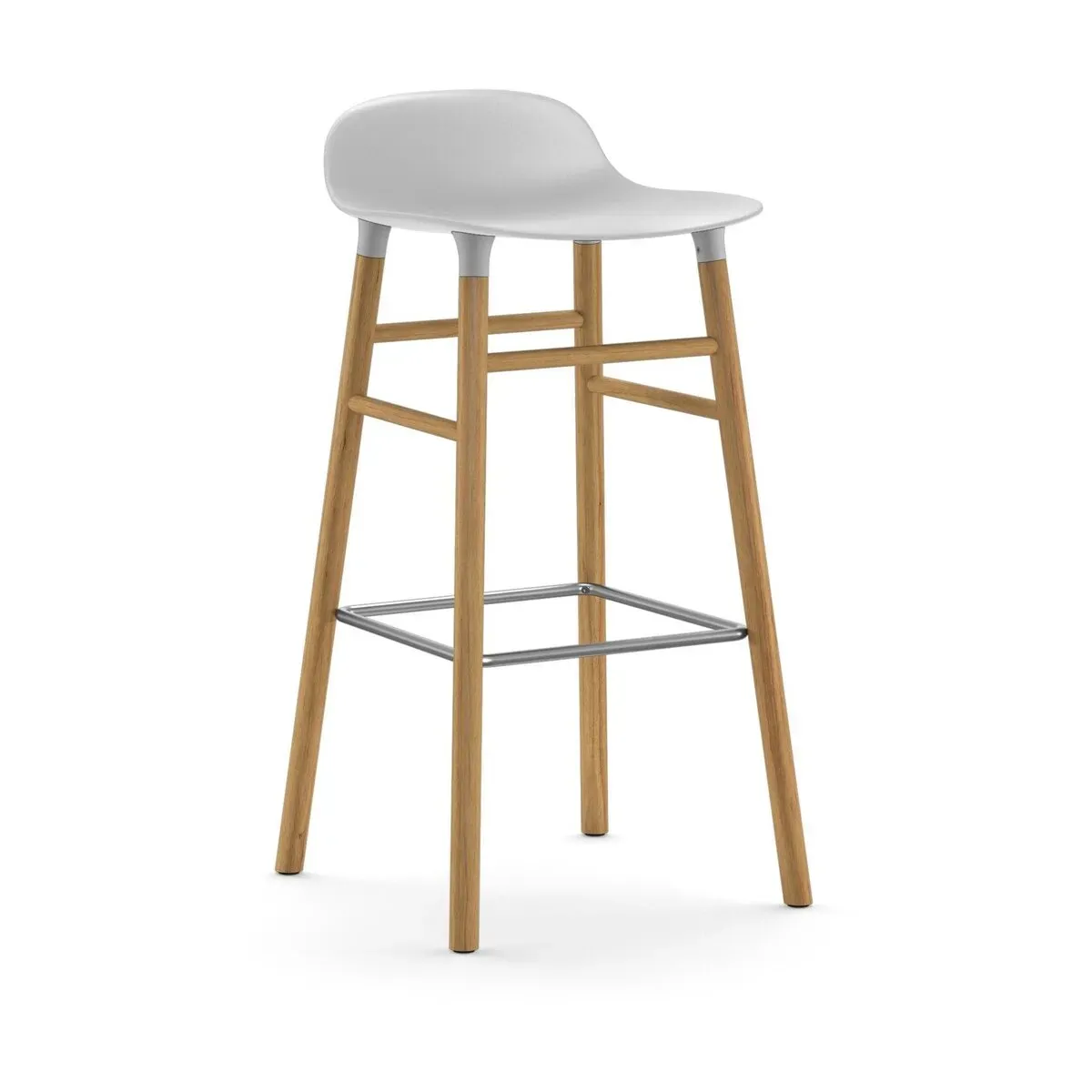 Tabouret de bar en chêne naturel et pp blanc 75 cm Form - Normann Copenhagen