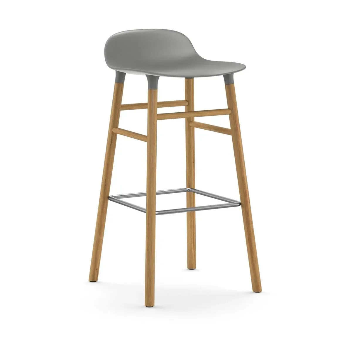 Tabouret de bar en chêne naturel et pp gris 75 cm Form - Normann Copenhagen