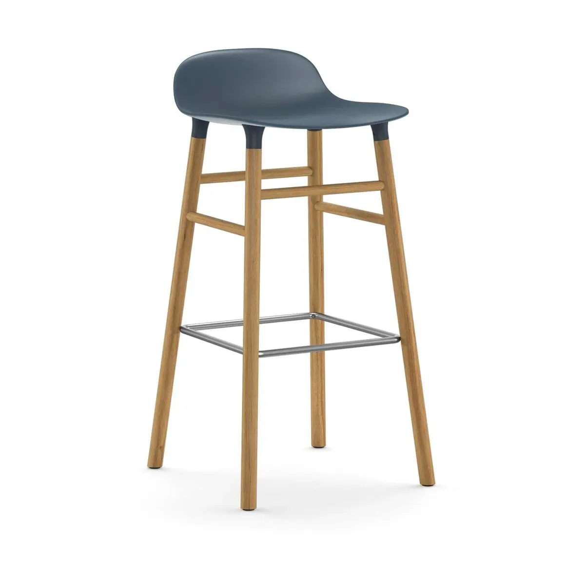 Tabouret de bar en chêne naturel et pp bleu 75 cm Form - Normann Copenhagen