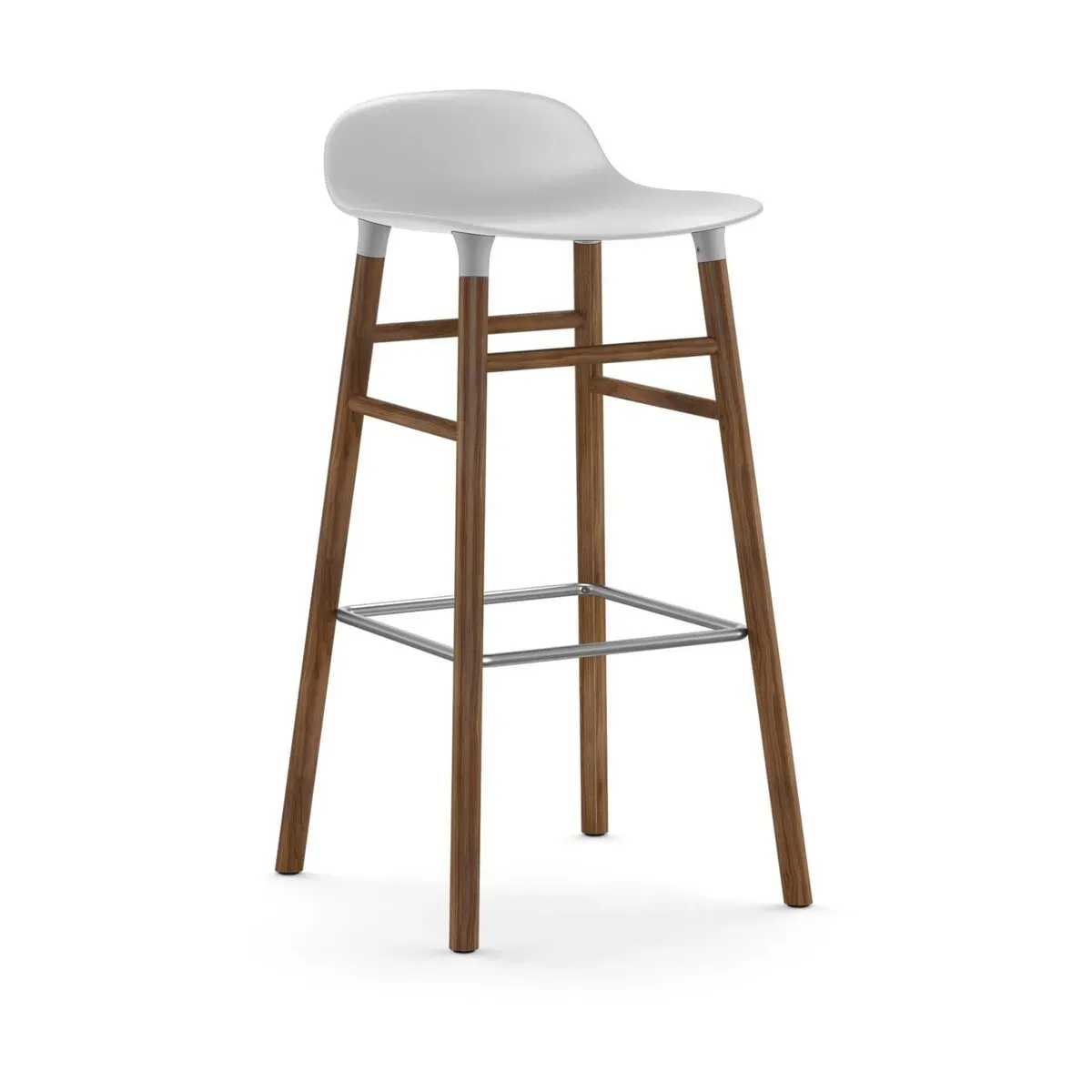 Tabouret de bar en noyer naturel et pp blanc 75 cm Form - Normann Copenhagen