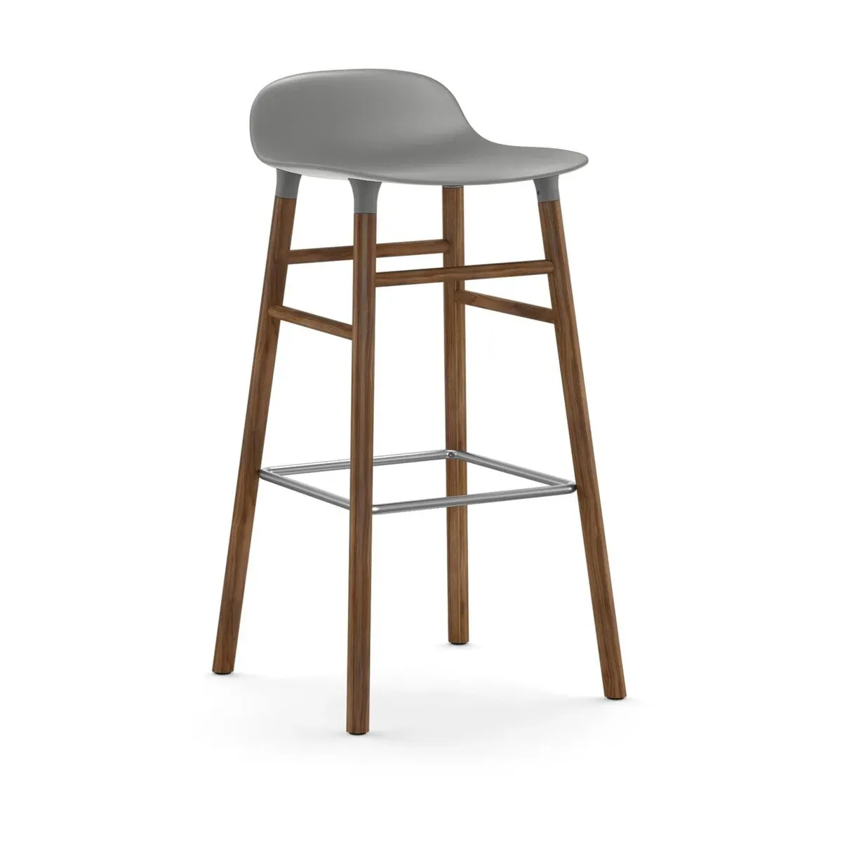 Tabouret de bar en noyer naturel et pp gris 75 cm Form - Normann Copenhagen