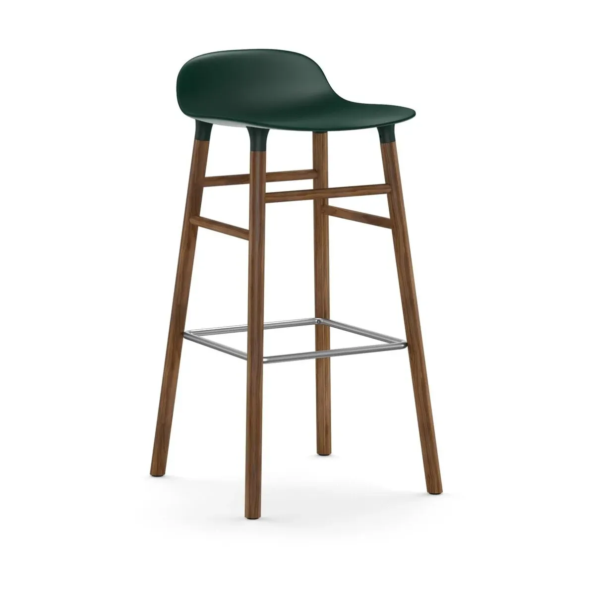 Tabouret de bar en noyer naturel et pp vert 75 cm Form - Normann Copenhagen