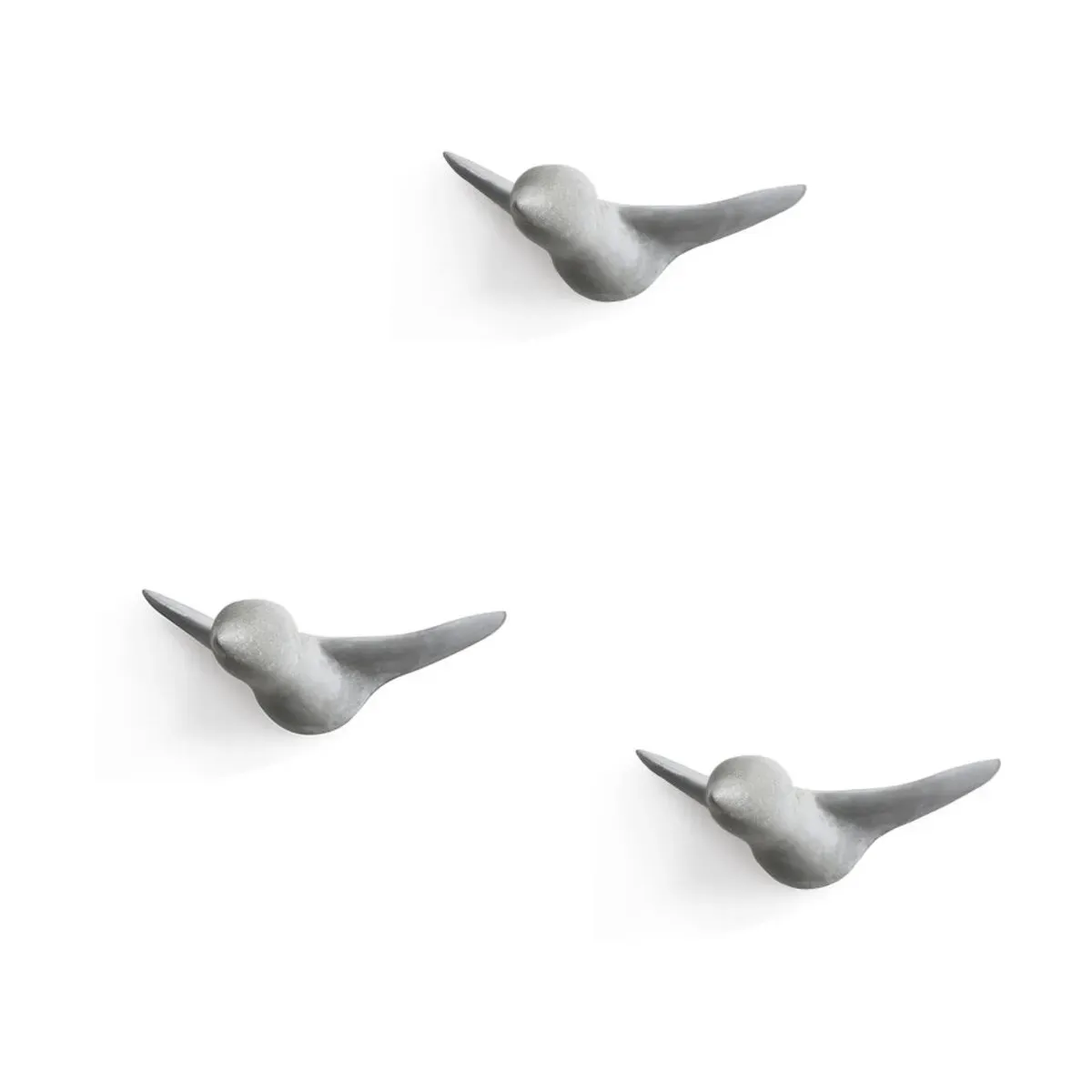 3 Patères en béton gris Oiseau - Thomas Poganitsch