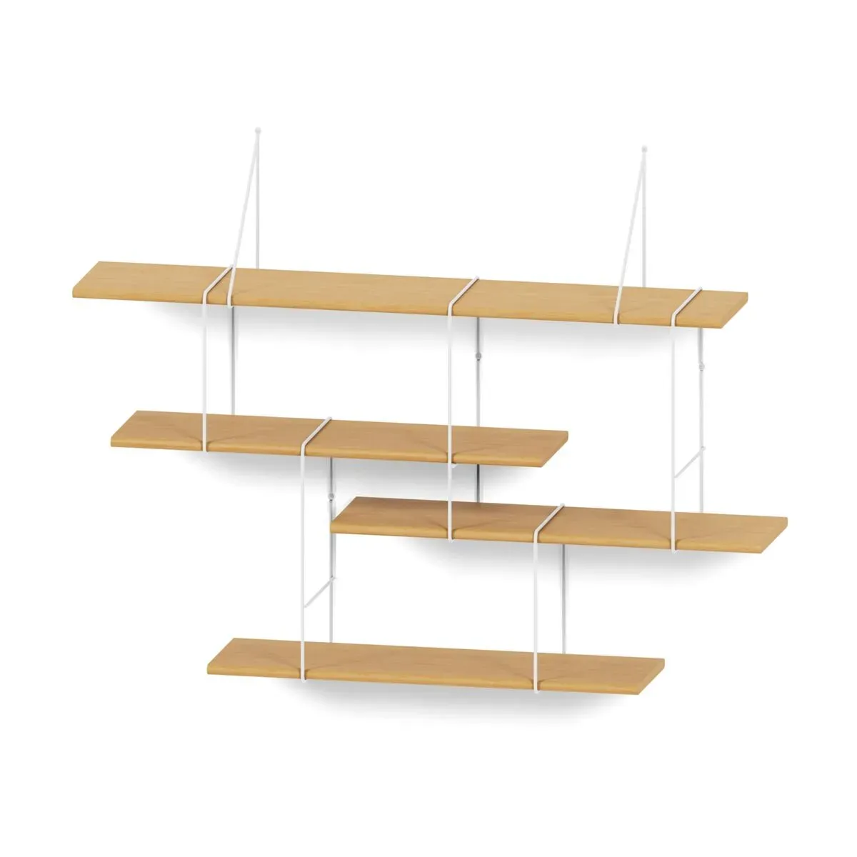 Étagère en chêne et acier blanc setup 1 Link - Studio Hausen