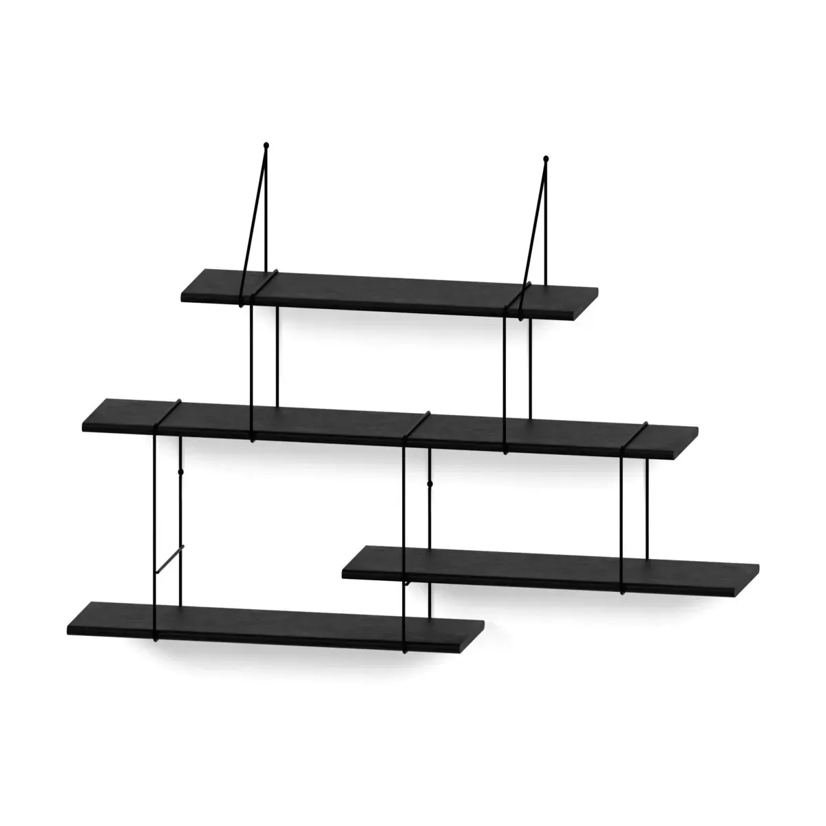 Étagère en frêne et acier noir setup 2 Link - Studio Hausen