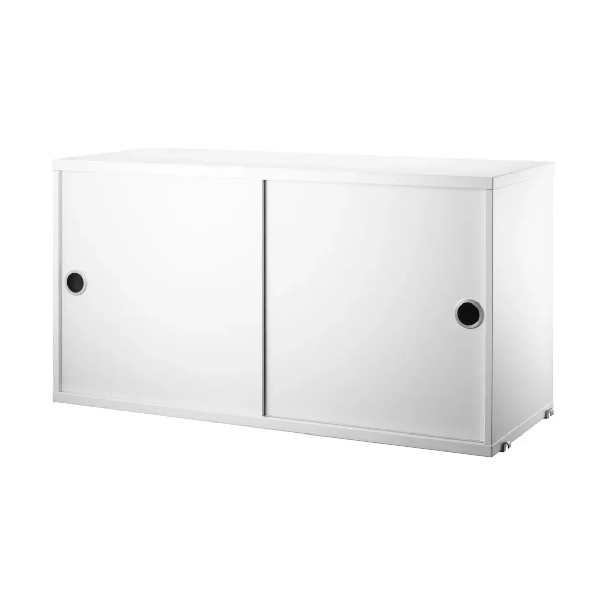Caisson blanc 2 portes coulissantes 78 x 30 x 42 cm - String furniture
