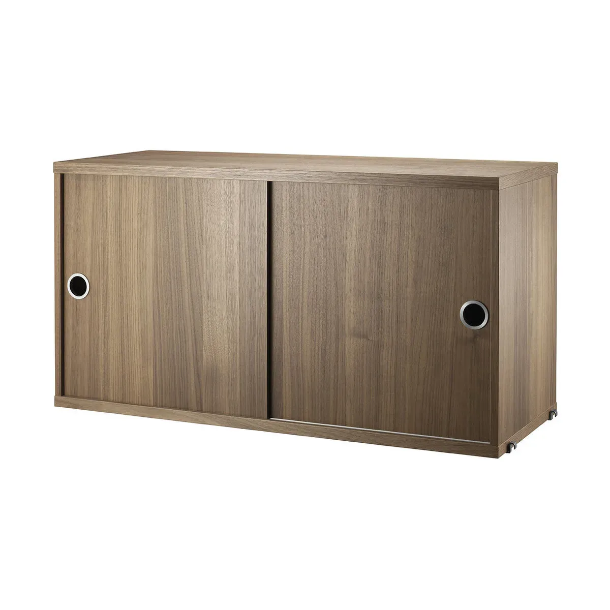 Caisson en noyer 2 portes coulissantes 78 x 30 x 42 cm - String furniture