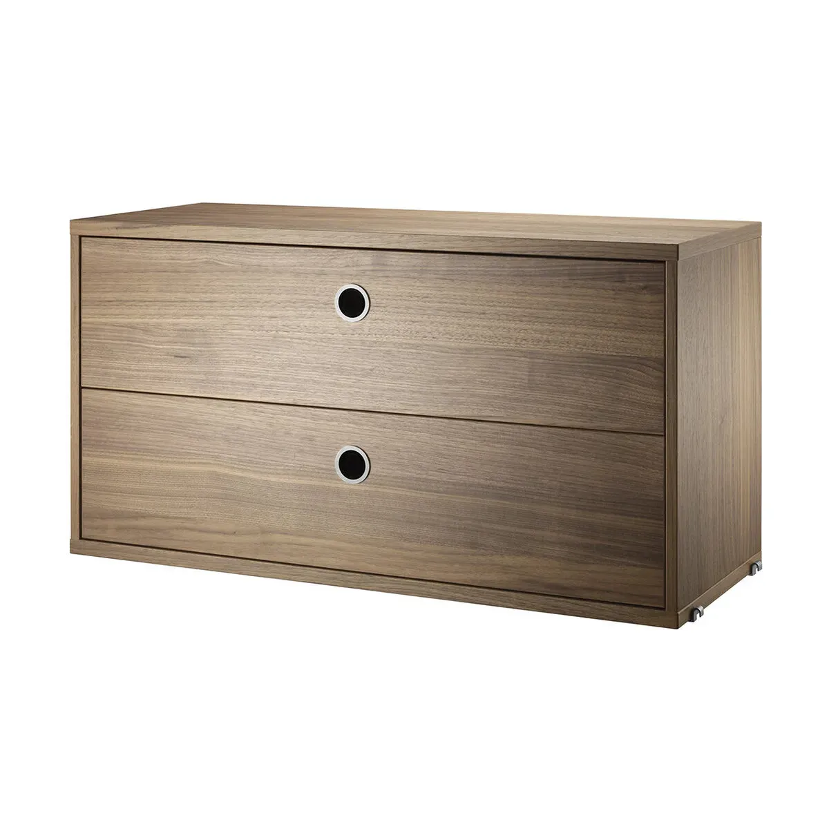 Caisson 2 tiroirs en noyer 78 x 30 x 42 cm - String furniture