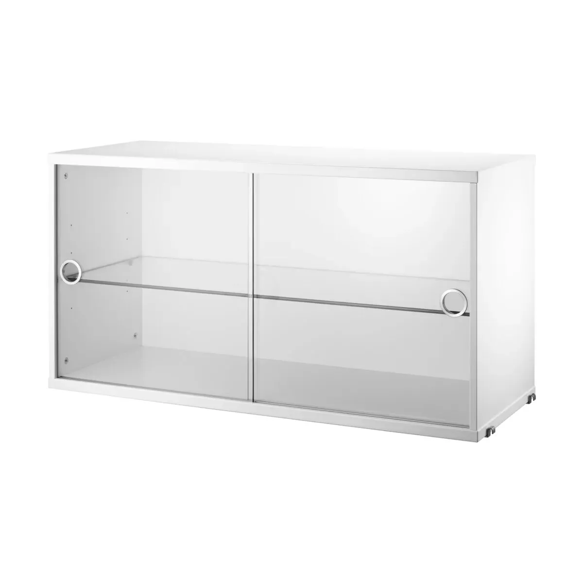 Caisson blanc 2 portes coulissantes en verre - String furniture